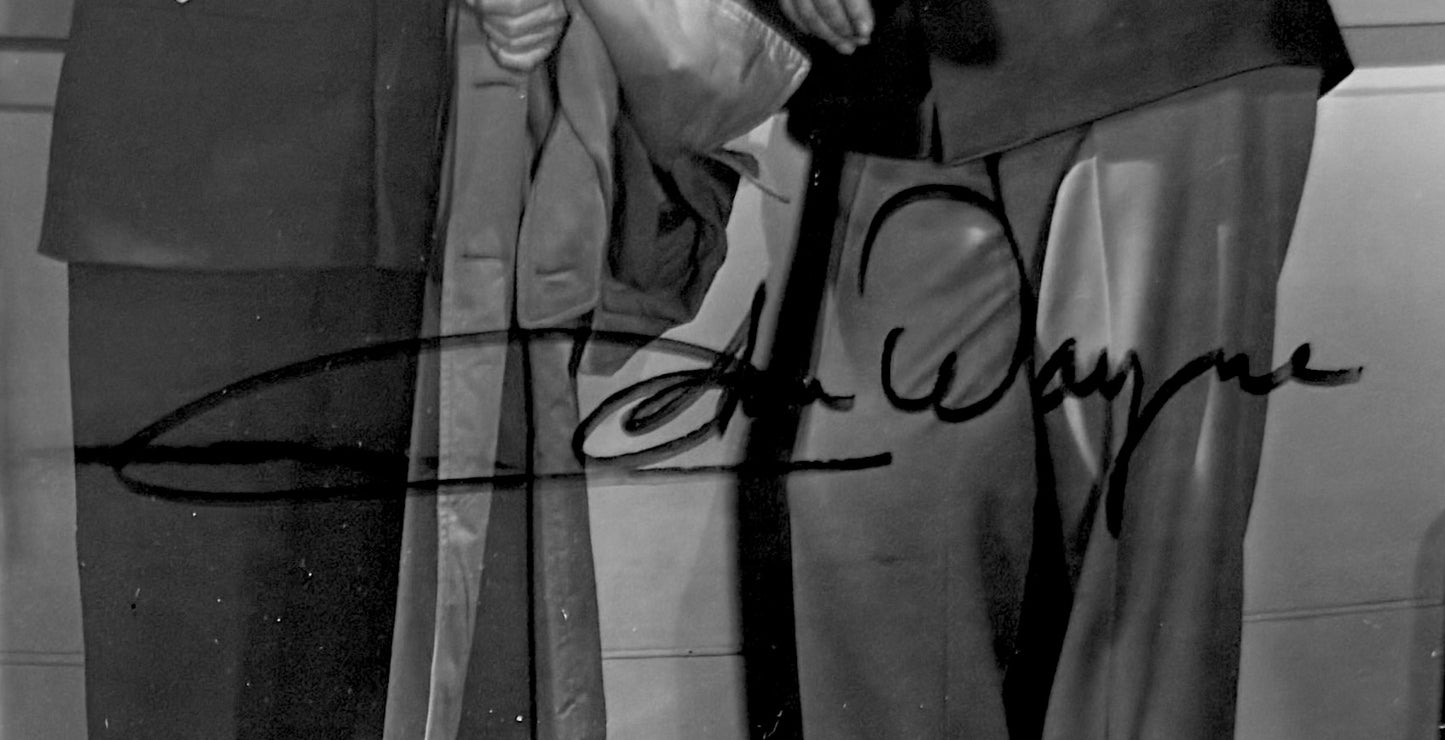 John Wayne, Hand Signed Framed 25cm x 20cm Original 'Jet Pilot' Photo & COA