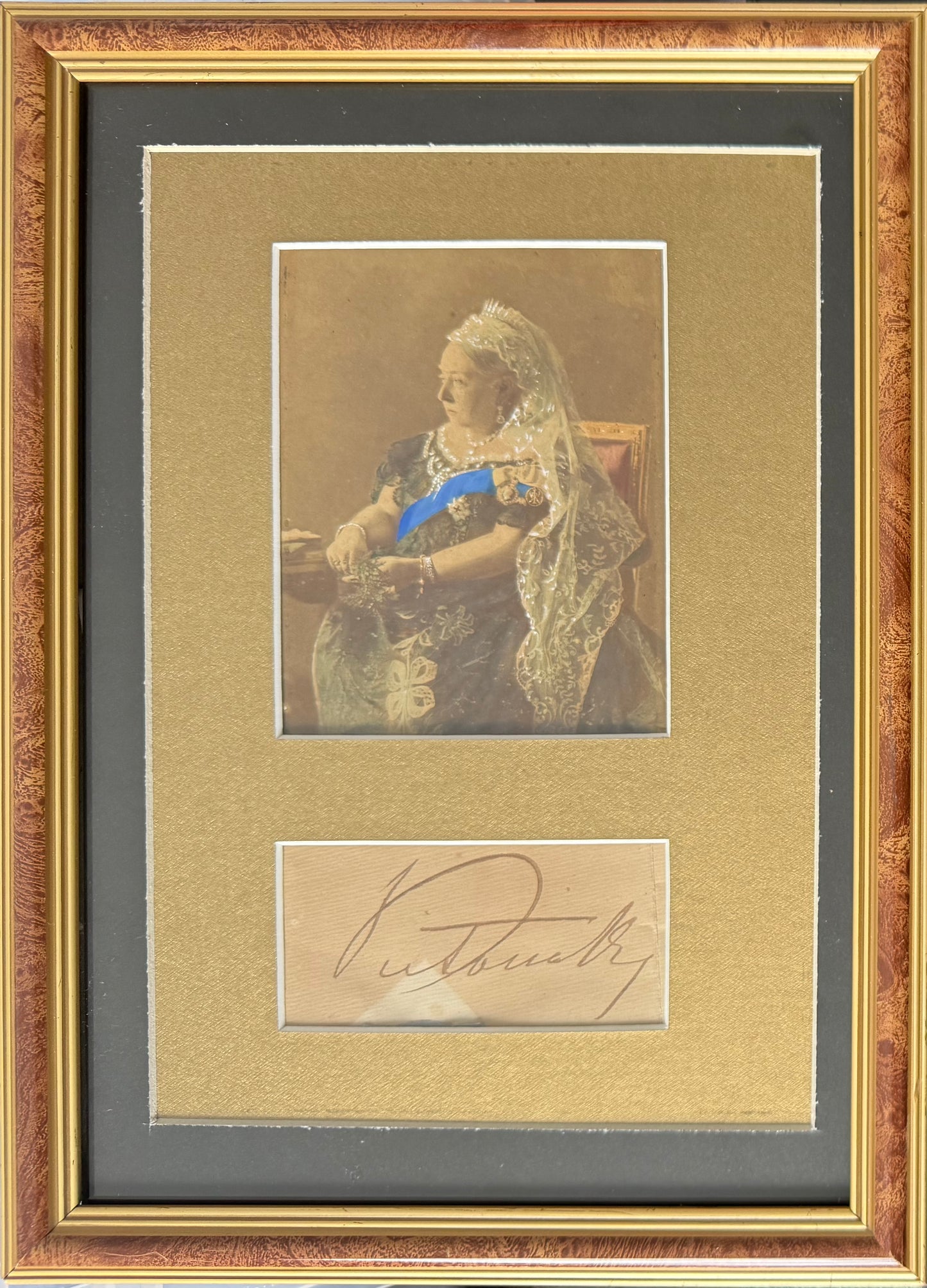 Queen Victoria, British Monarch, Hand Signed Card, Original Photo Presentation & COA
