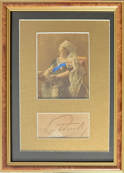 Queen Victoria, British Monarch, Hand Signed Card, Original Photo Presentation & COA
