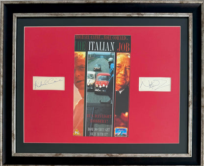 Michael Caine, Noel Coward, Guaranteed Hand Signed Card 'The Italian Job' Presentation & COA