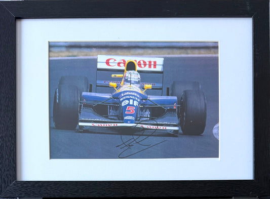 Nigel Mansell, Hand Signed Framed (30cm x 20cm) Photo Presentation & COA