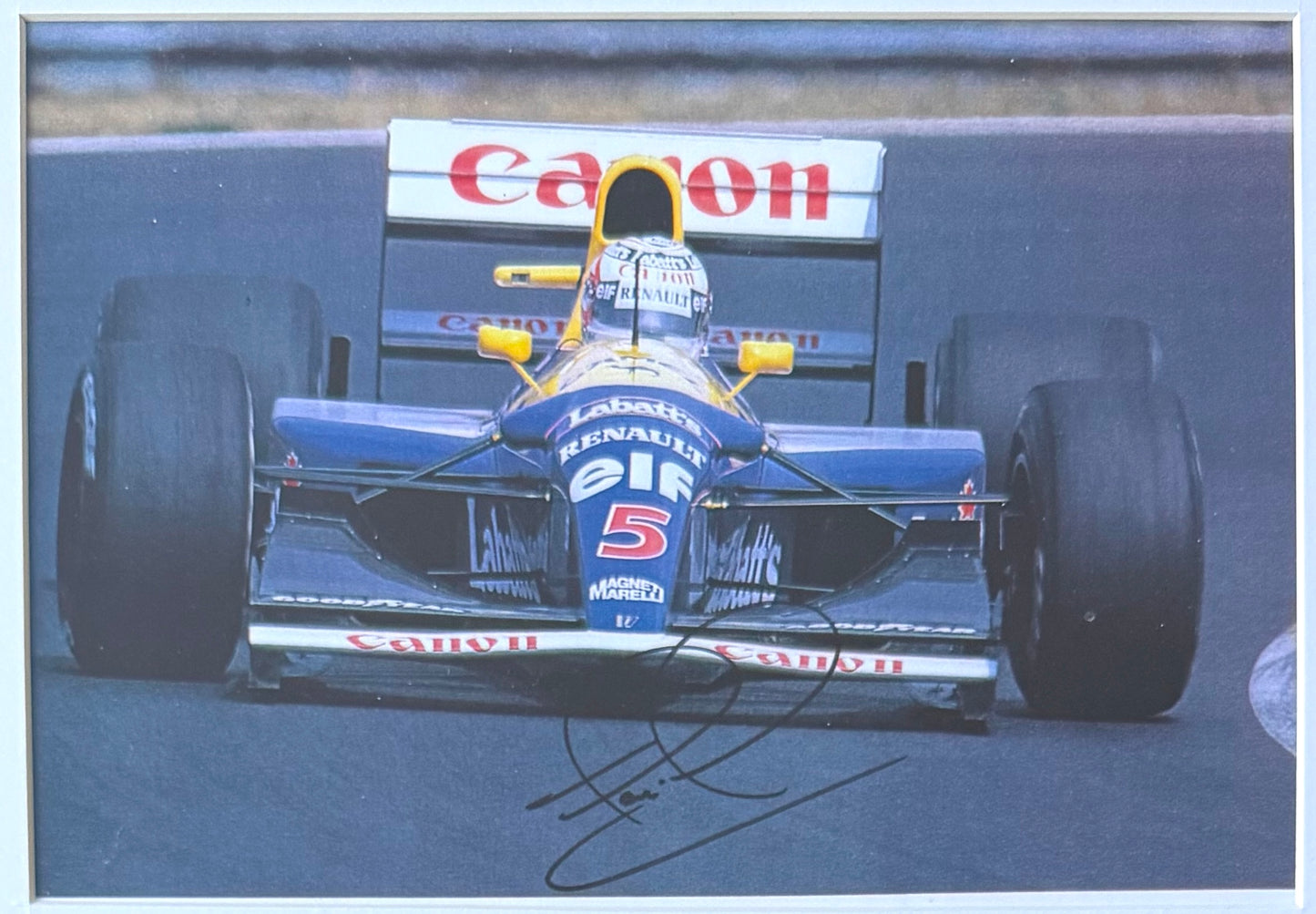 Nigel Mansell, Hand Signed Framed (30cm x 20cm) Photo Presentation & COA