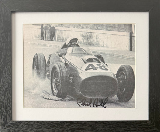 Phil Hill, F1 Ferrari Legend, Hand Signed Framed, Mounted Photo & COA