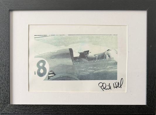 Phil Hill, F1 Ferrari Legend, Hand Signed Framed, Mounted 30cm x 20cm Photo & COA