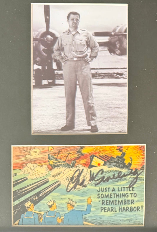Charles Sweeney, Bockscar Nagasaki Atomic Bomb Pilot, Hand Signed Postcard & John Reznikoff COA