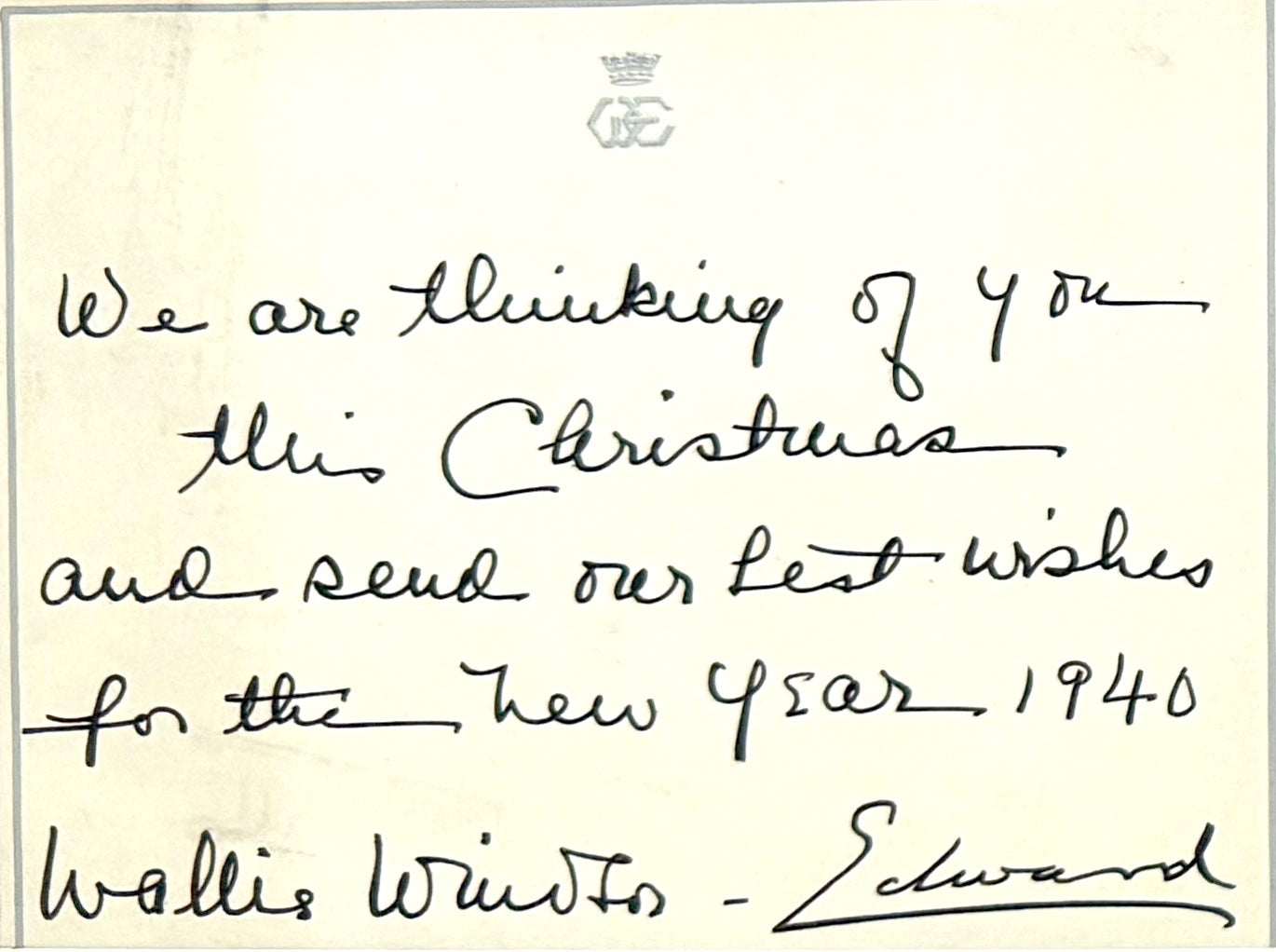 Edward VIII, Wallis Simpson, Dual Hand Signed 1940 Card, Original Photo Presentation & COA