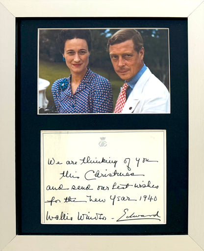 Edward VIII, Wallis Simpson, Dual Hand Signed 1940 Card, Original Photo Presentation & COA