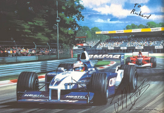 Juan Pablo Montoya, F1 Driver, Hand Signed Framed 30cm x 25xm Art Image & COA