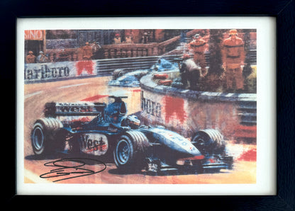 David Coulthard, Hans Signed Framed 30cm x 25xm Art Image & COA