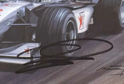 David Coulthard, Hand Signed Framed 25cm x 20cm Art Image Card & COA