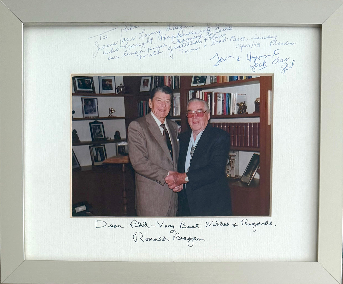 Ronald Reagan, Former U.S President & Phil Regan, Hand Signed Mounted Photo Presentation & COA
