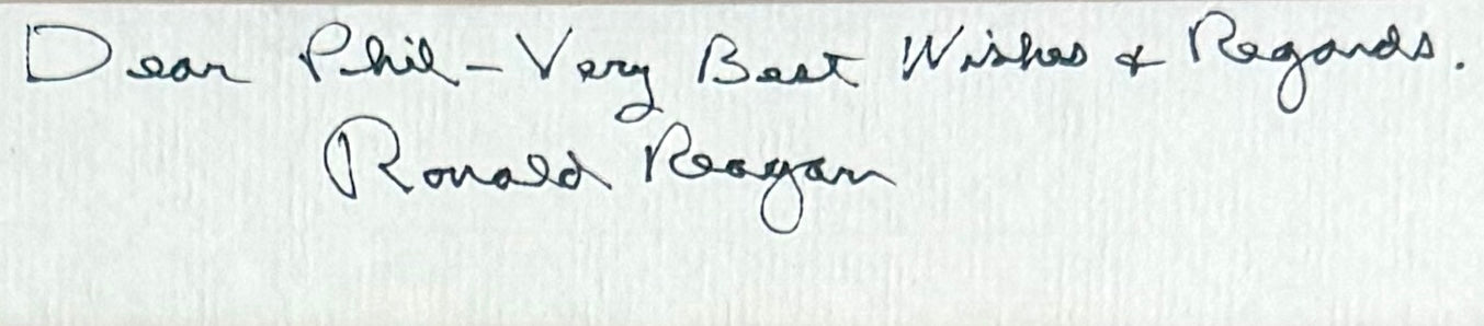 Ronald Reagan, Former U.S President & Phil Regan, Hand Signed Mounted Photo Presentation & COA