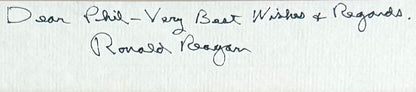 Ronald Reagan, Former U.S President & Phil Regan, Hand Signed Mounted Photo Presentation & COA