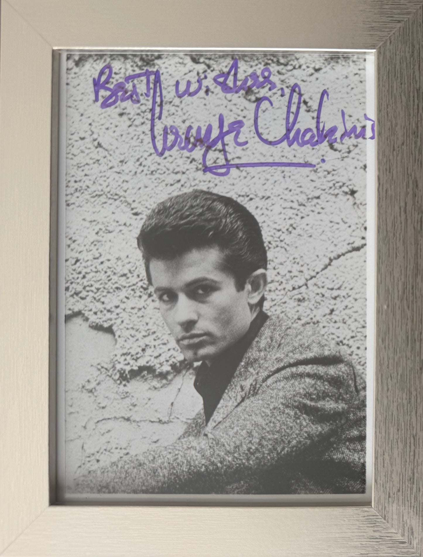 George Chakiris, West Side Story Actor, Dancer, Hand Signed Framed 15cm x 10cm Photo With COA