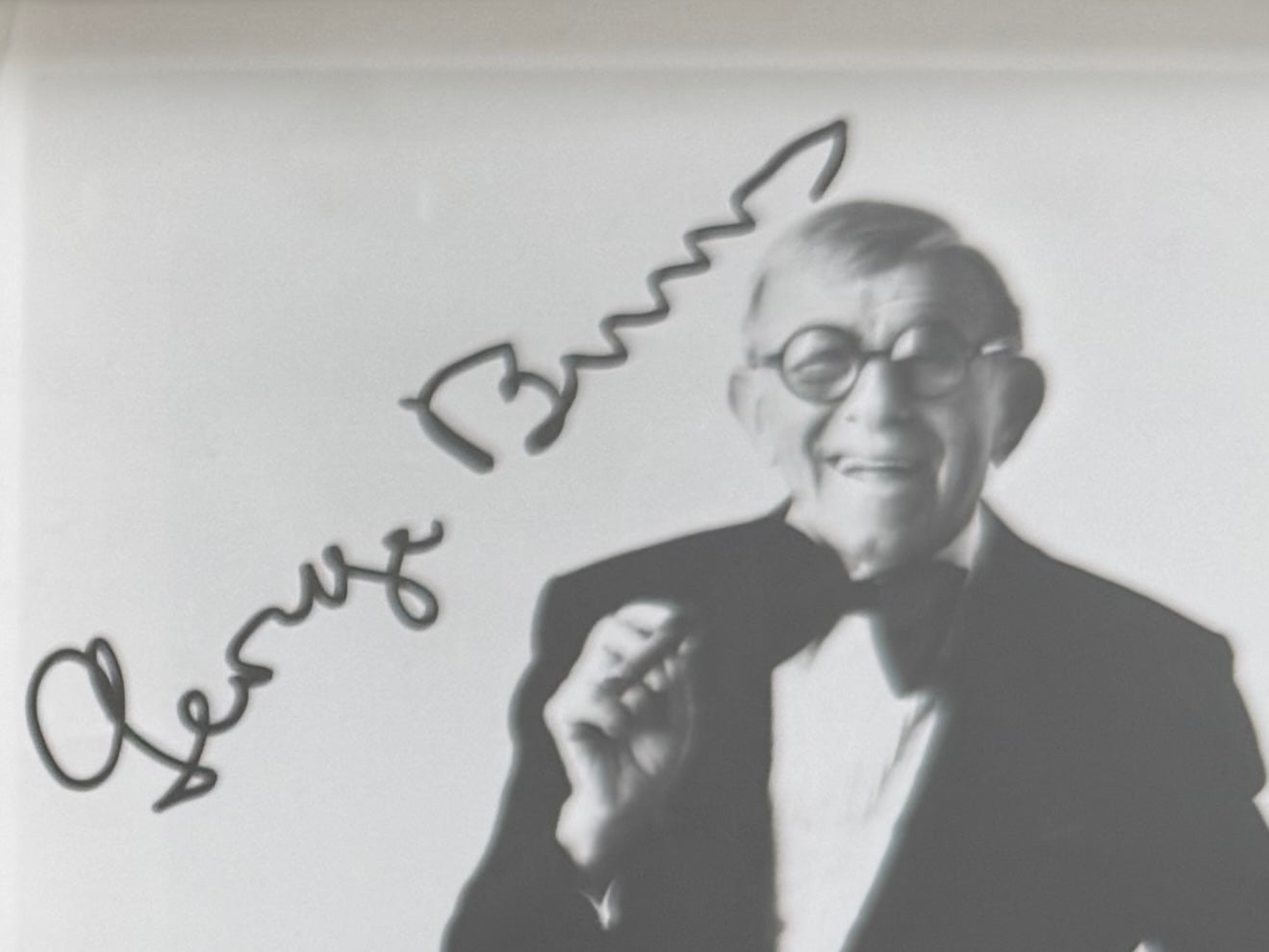 George Burns, Actor, Comedian, Hand Signed Framed 15cm x 10cm Photo With COA