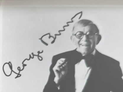 George Burns, Actor, Comedian, Hand Signed Framed 15cm x 10cm Photo With COA