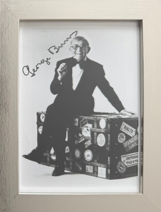 George Burns, Actor, Comedian, Hand Signed Framed 15cm x 10cm Photo With COA