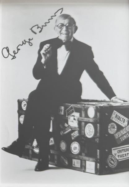 George Burns, Actor, Comedian, Hand Signed Framed 15cm x 10cm Photo With COA