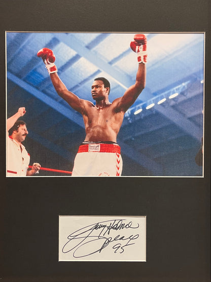 LARRY HOLMES FORMER WORLD BOXING CHAMPION HAND SIGNED CARD PRESENTATION WITH COA