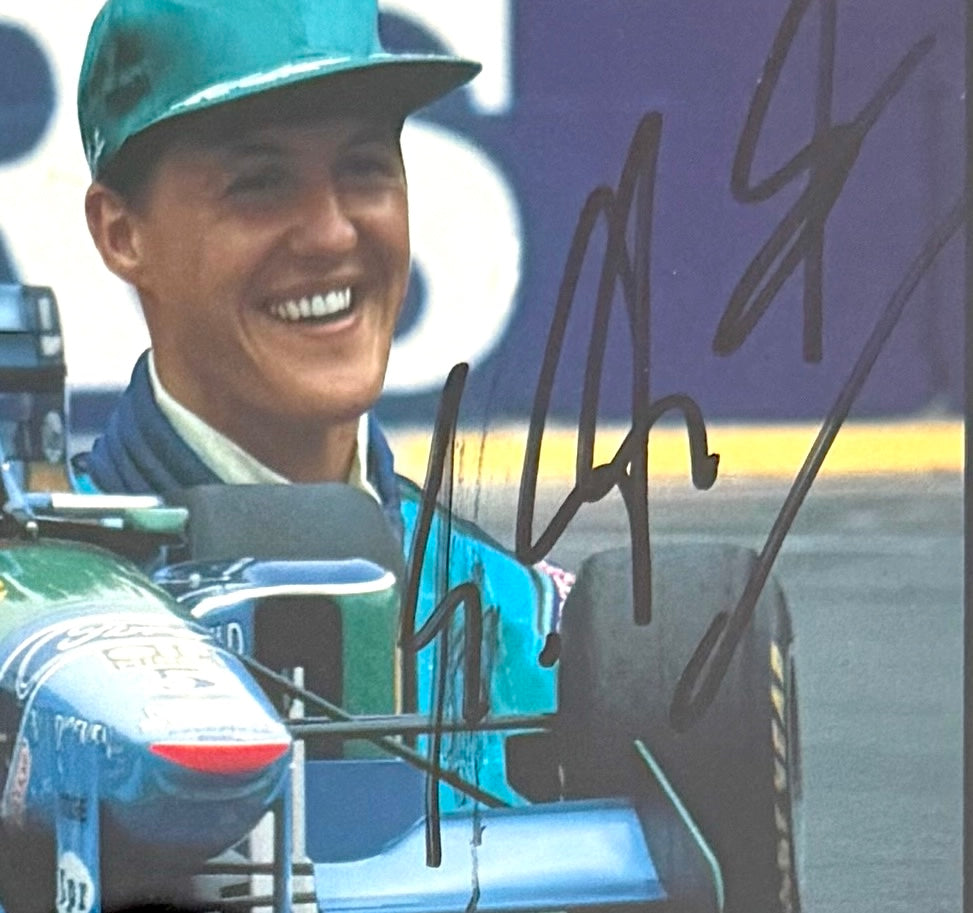 Michael Schumacher, F1 Legend, Hand Signed Framed Photocard Presentation With COA