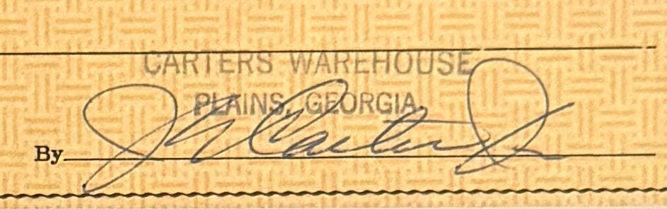Jimmy Carter, Former President, Hand Signed Cheque Presentation, & Reznikoff COA
