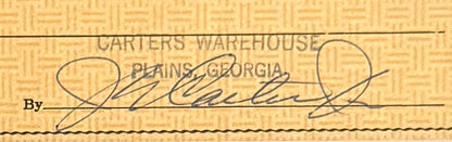 Jimmy Carter, Former President, Hand Signed Cheque Presentation, & Reznikoff COA