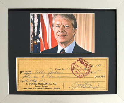 Jimmy Carter, Former President, Hand Signed Cheque Presentation, & Reznikoff COA