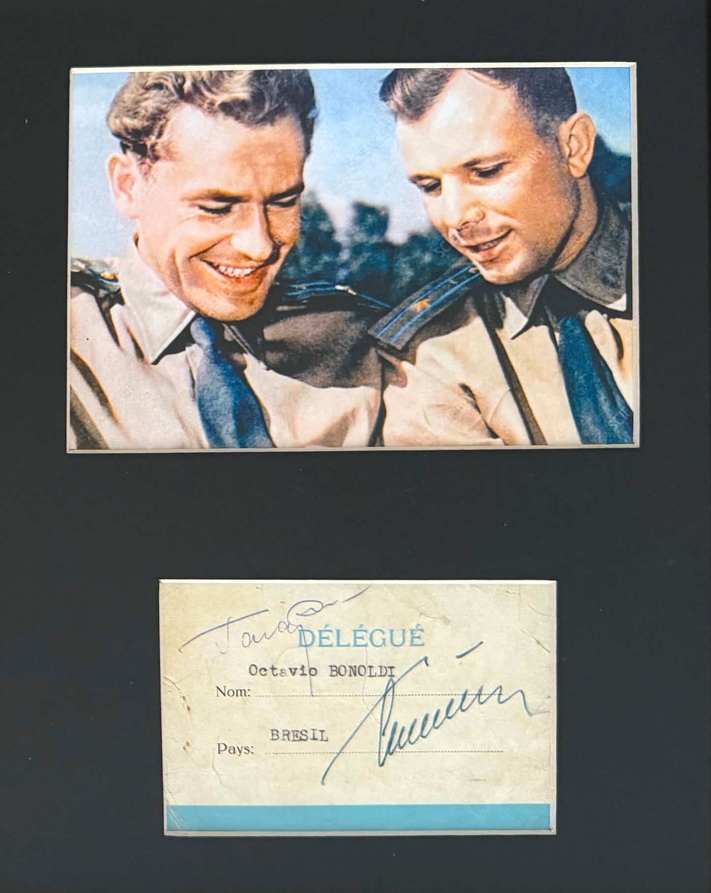 Yuri Gagarin, Gherman Titov, Soviet Cosmonauts, First Man In Space, Hand Signed Card & COA