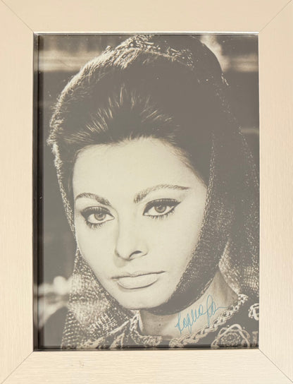 Sophia Loren, Guaranteed Hand Signed Framed (15 x 10cm) Photo With COA