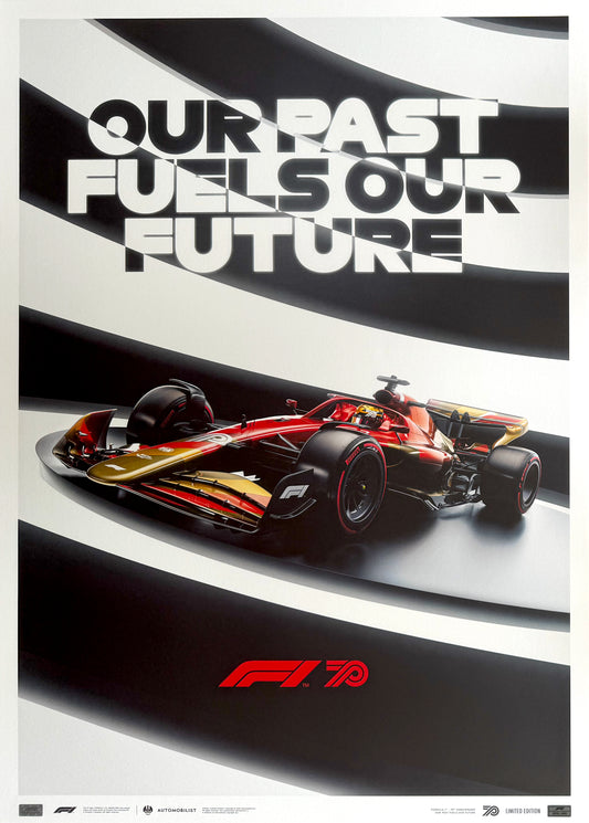 Official 70th Anniversary, Formula One, 70cm x 50cm Limited Edition Automobilist Poster