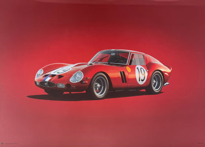 Ferrari 250 GTO, Le Mans, 70cm x 50cm Limited Edition Automobilist Poster
