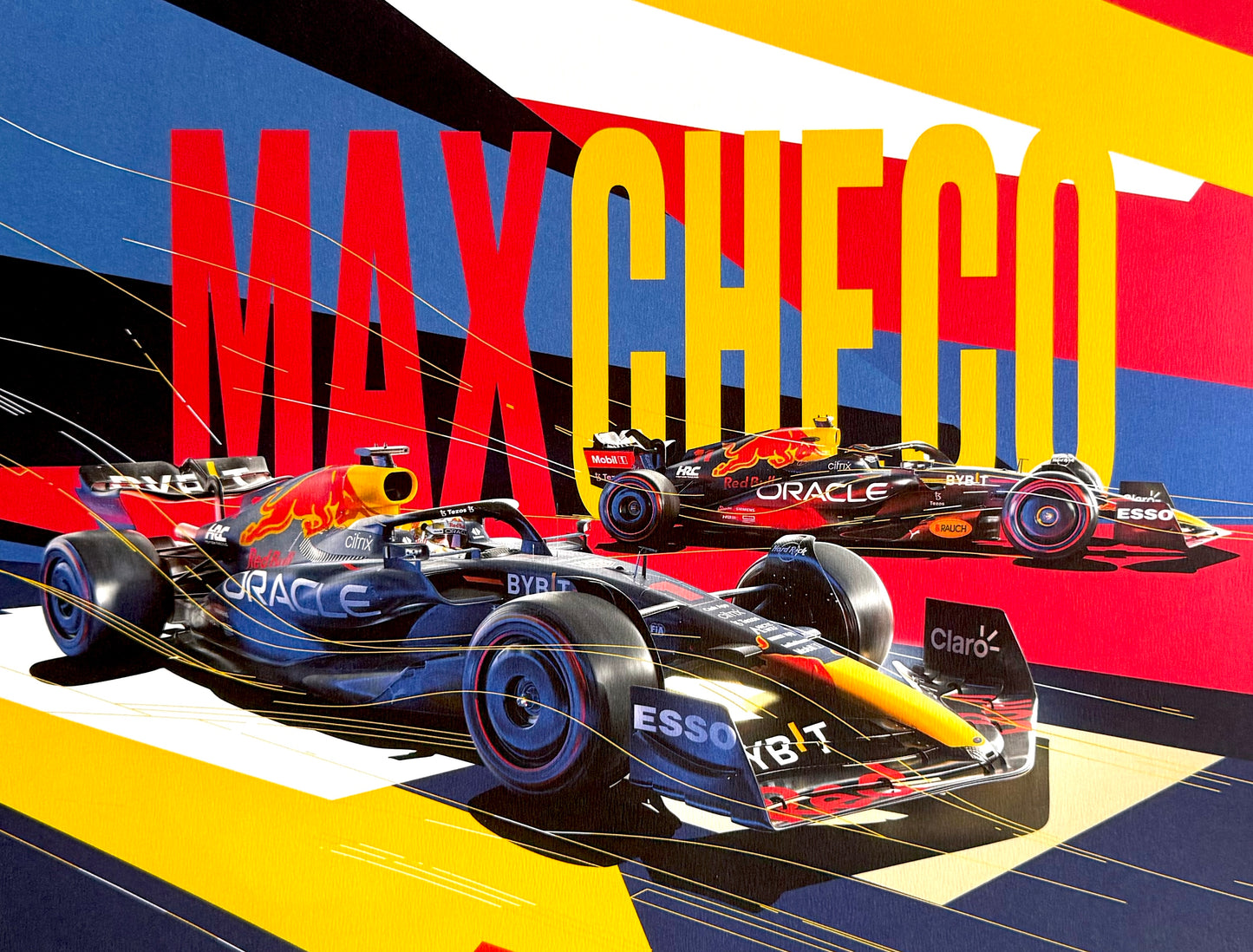Max Verstappen, Sergio Perez, Official Red Bull F1 50cm x 40cm Limited Edition Automobilist Poster