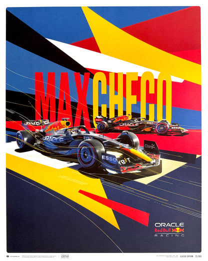 Max Verstappen, Sergio Perez, Official Red Bull F1 50cm x 40cm Limited Edition Automobilist Poster