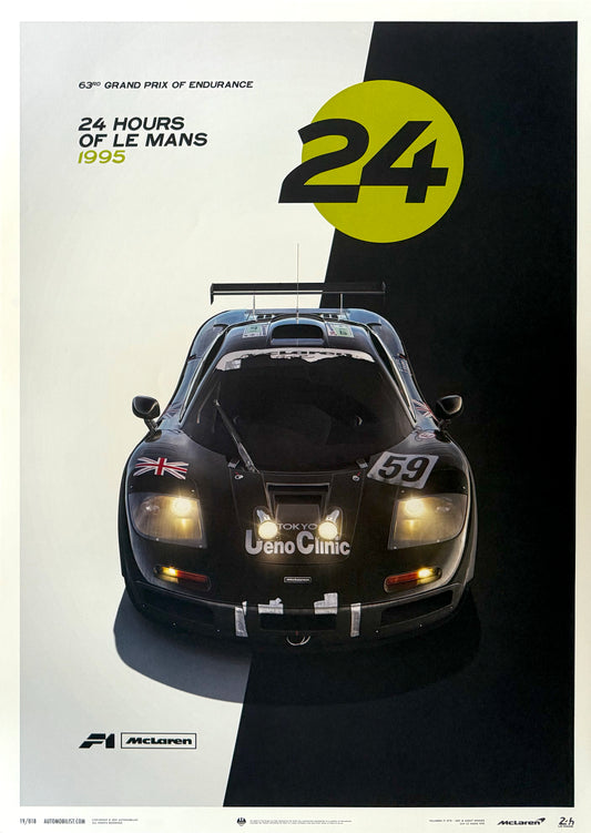 McLaren, 1995 Le Mans, 70cm x 50cm Limited Edition Official Automobilist Poster
