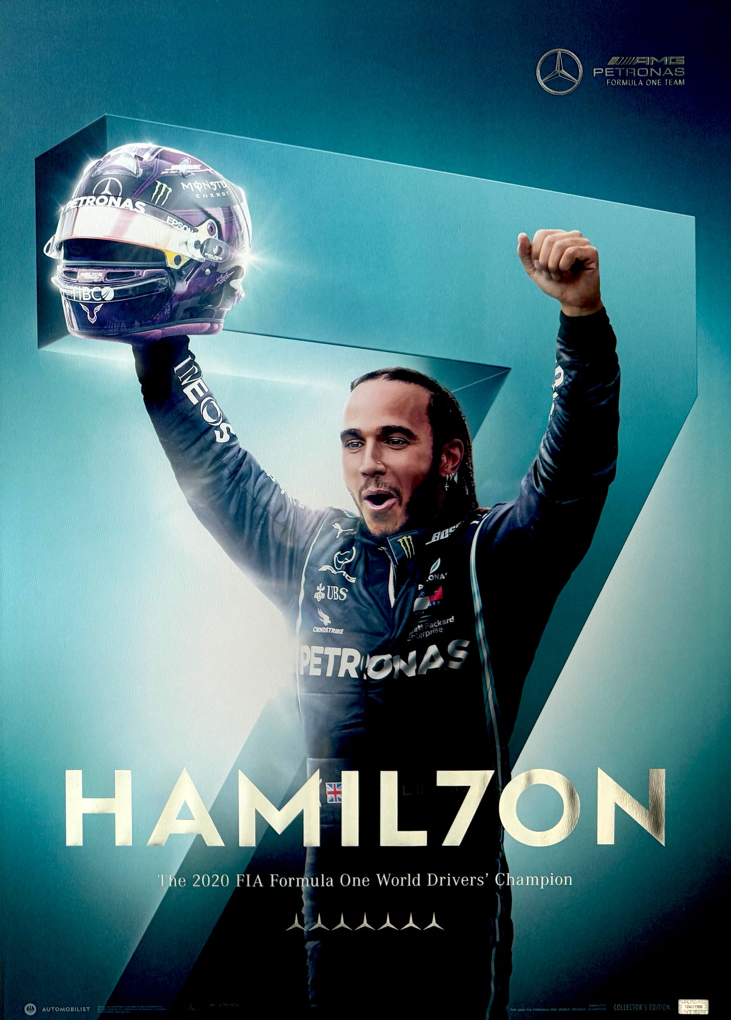 Lewis Hamilton, Official Mercedes, Formula One, 70cm x 50cm Automobilist Poster