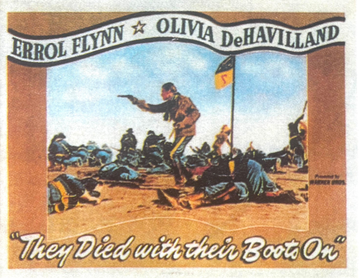 Errol Flynn, Hand Signed Photo 'They Died With Their Boots On' Presentation 38cm x 24cm & COA