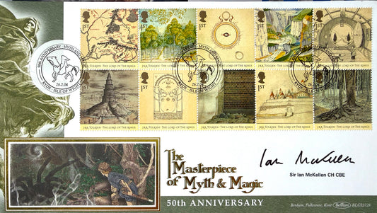 Sir Ian McKellen, Gandalf, Hand Signed Original 'Myth & Magic' FDC First Day Cover