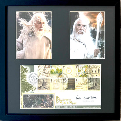Ian McKellen, Gandalf, Hand Signed Framed, Mounted Original 'Myth & Magic' FDC & COA