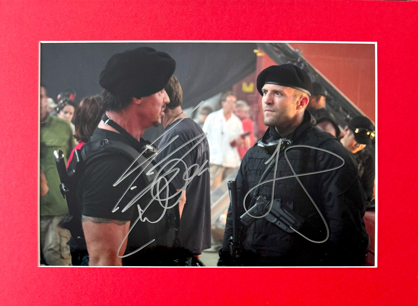 Sylvester Stallone, Jason Statham, Guaranteed Hand Signed Mounted 'The Expendables' Presentation & COA