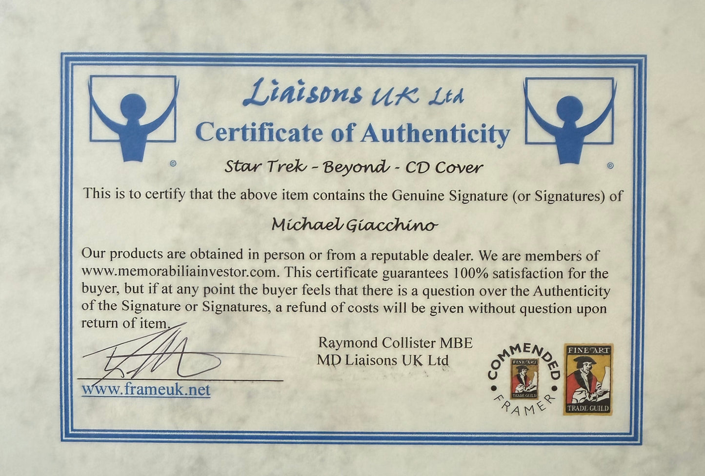 Michael Giachinno, Hand Signed 'Star Trek Beyond' Compact Disc & COA
