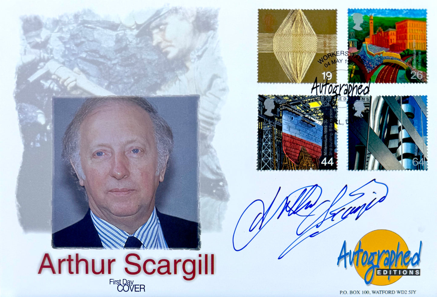Arthur Scargill, Former National Union of Mineworkers Leader Hand Signed FDC, First Day Cover