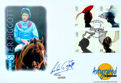 Lester Piggott, Hand Signed 2001 'Autographed Editions' FDC, First Day Cover