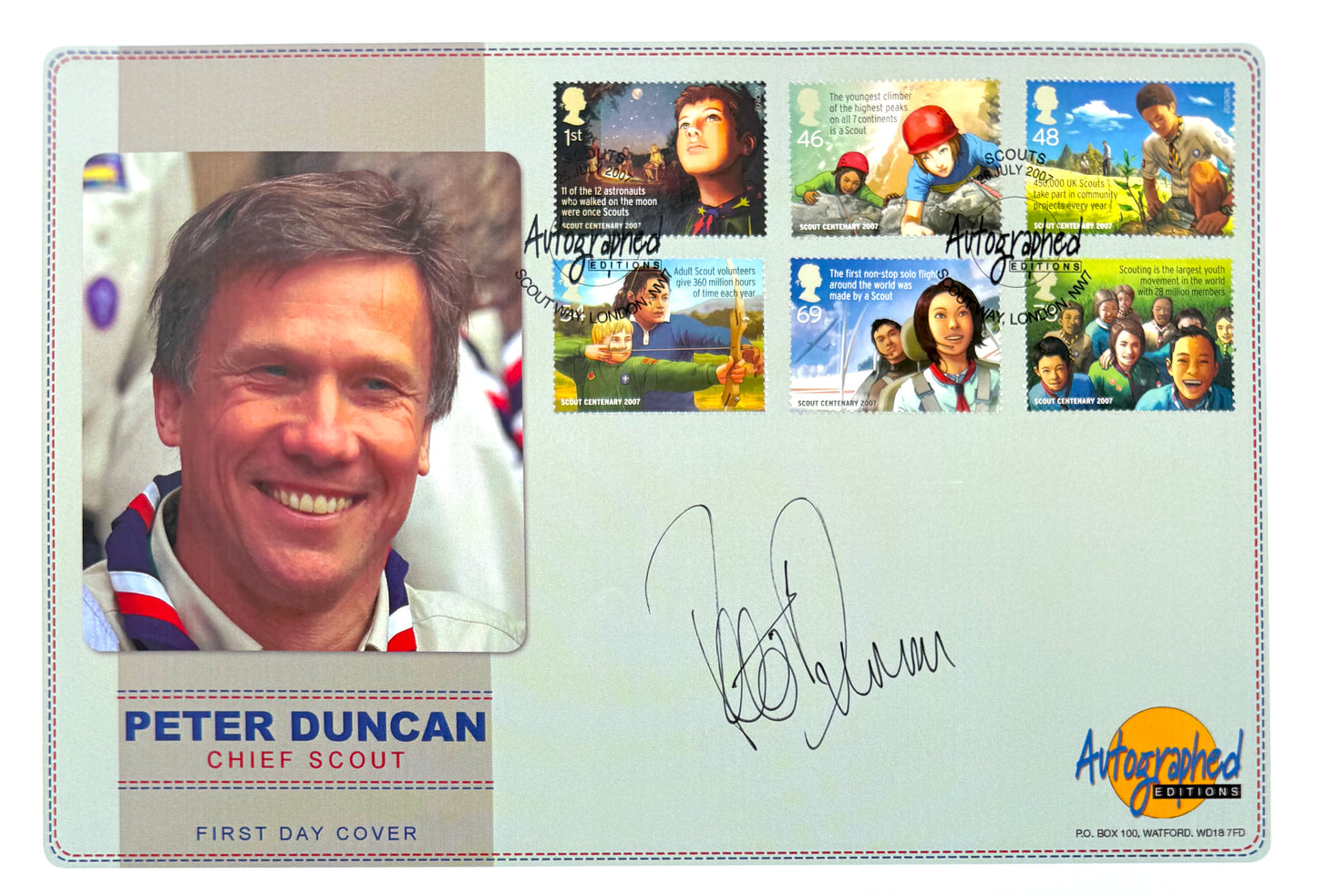 Peter Duncan, British 'Blue Peter' Icon, Hand Signed First Day Cover FDC