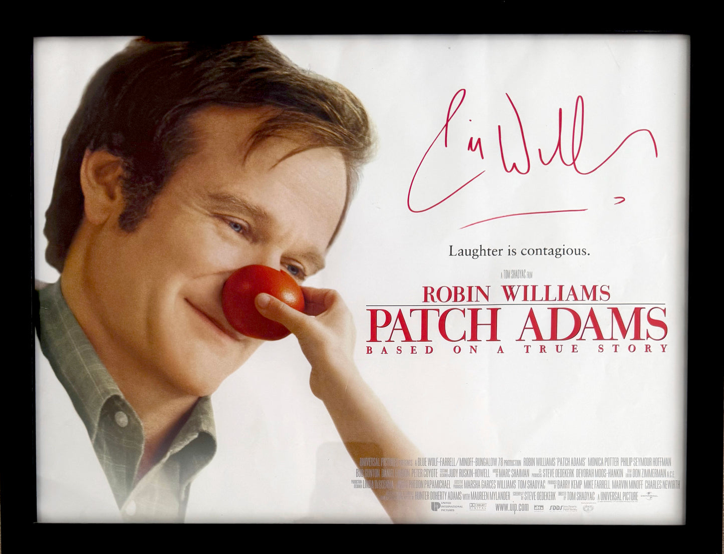 Robin Williams, Comedian, Actor, Hand Signed Framed 'Patch Adams' Mini Poster & COA