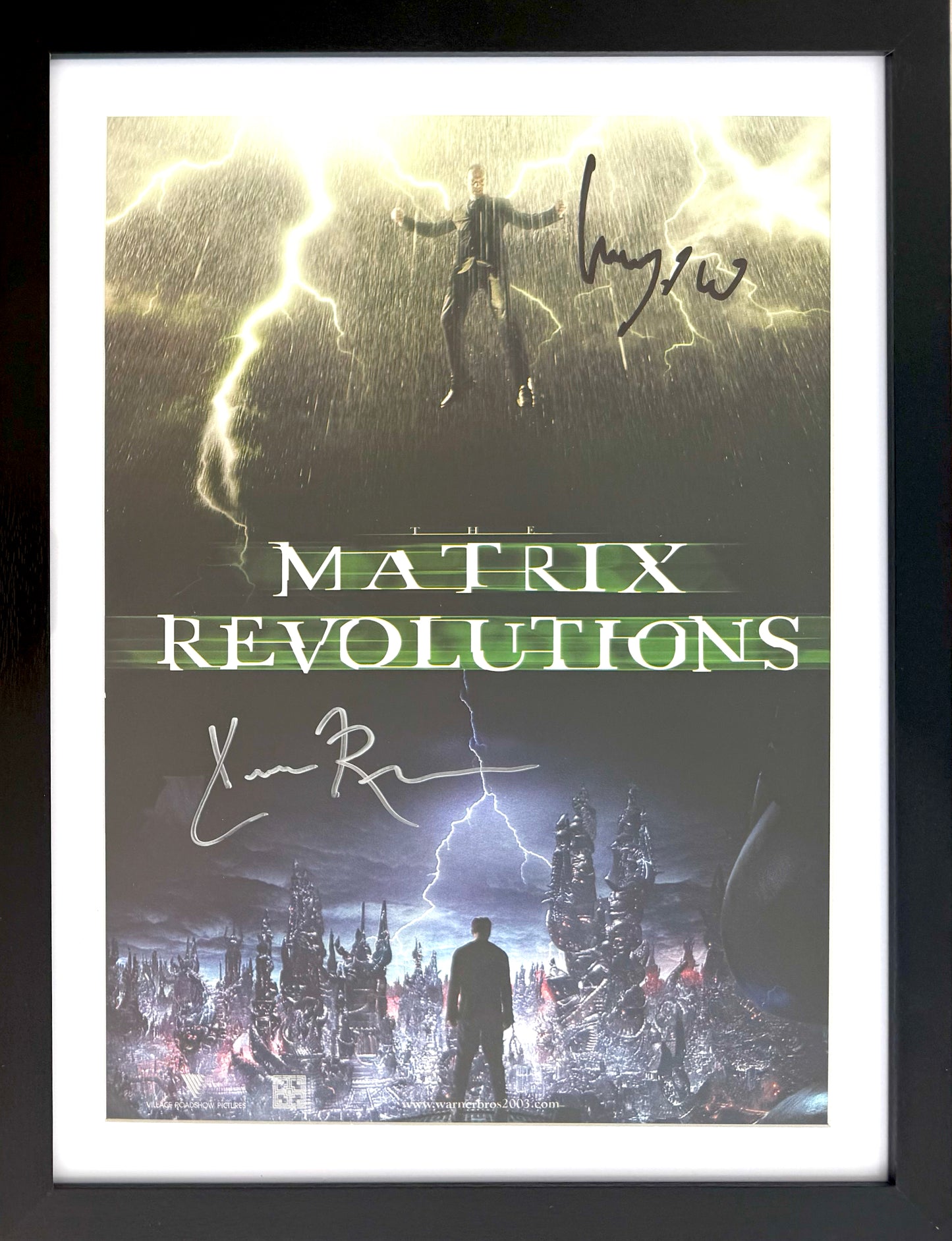 Keanu Reeves, Hugo Weaving, Hand Signed Framed 'Matrix' Mini Poster & COA