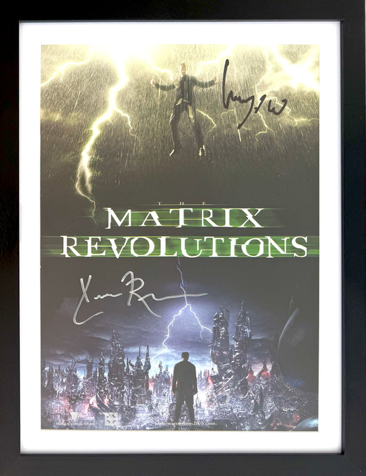 Keanu Reeves, Hugo Weaving, Hand Signed Framed 'Matrix' Mini Poster & COA