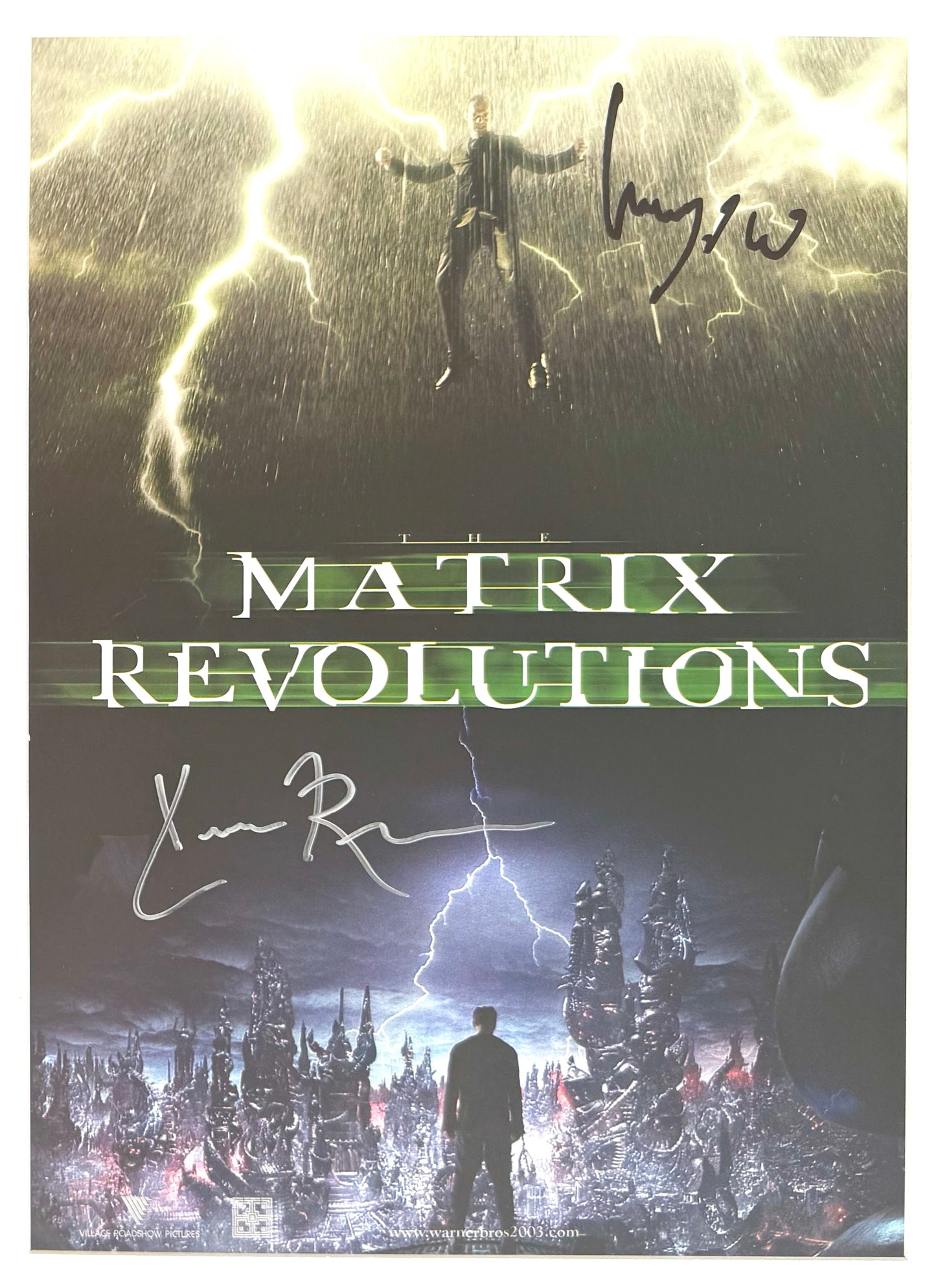Keanu Reeves, Hugo Weaving, Hand Signed Framed 'Matrix' Mini Poster & COA