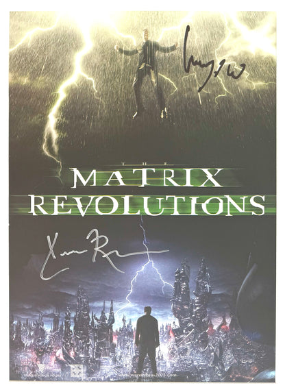 Keanu Reeves, Hugo Weaving, Hand Signed Framed 'Matrix' Mini Poster & COA