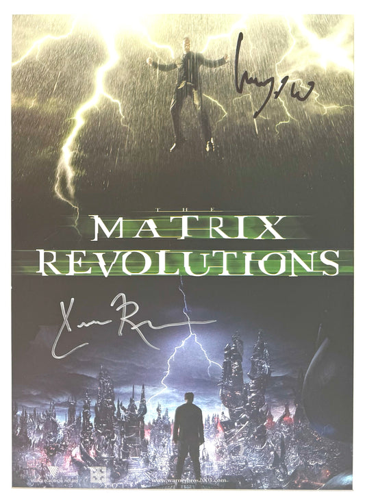 Keanu Reeves, Hugo Weaving, Hand Signed Framed 'Matrix' Mini Poster & COA