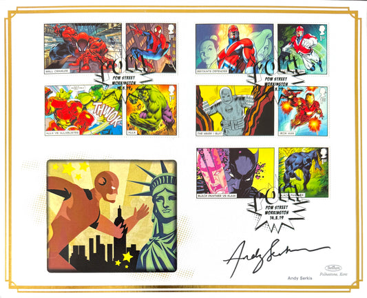 Andy Serkis, Hand Signed Original 'Marvel' First Day Cover, FDC & COA
